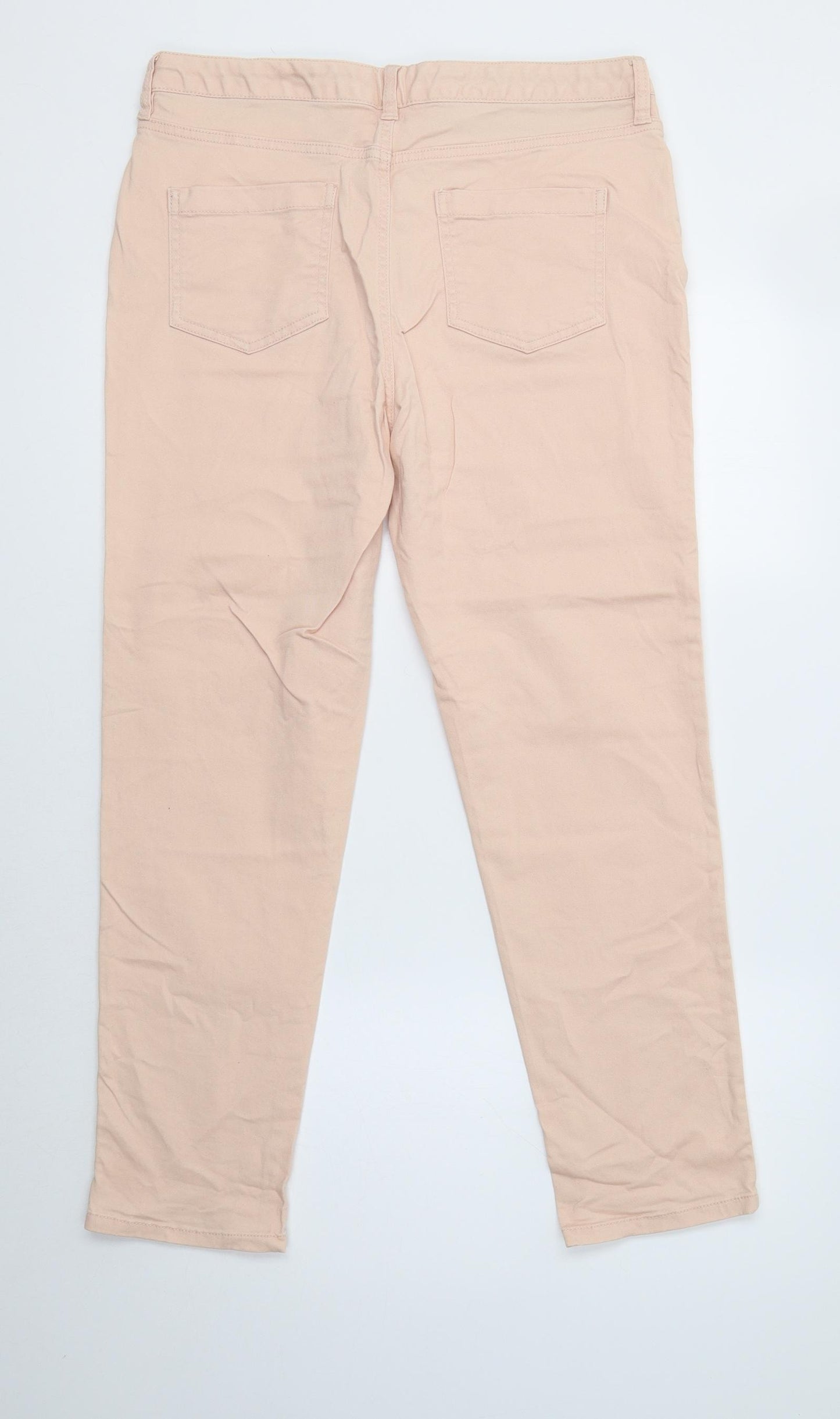 F&F Womens Pink  Cotton Straight Jeans Size 12 L28 in Regular