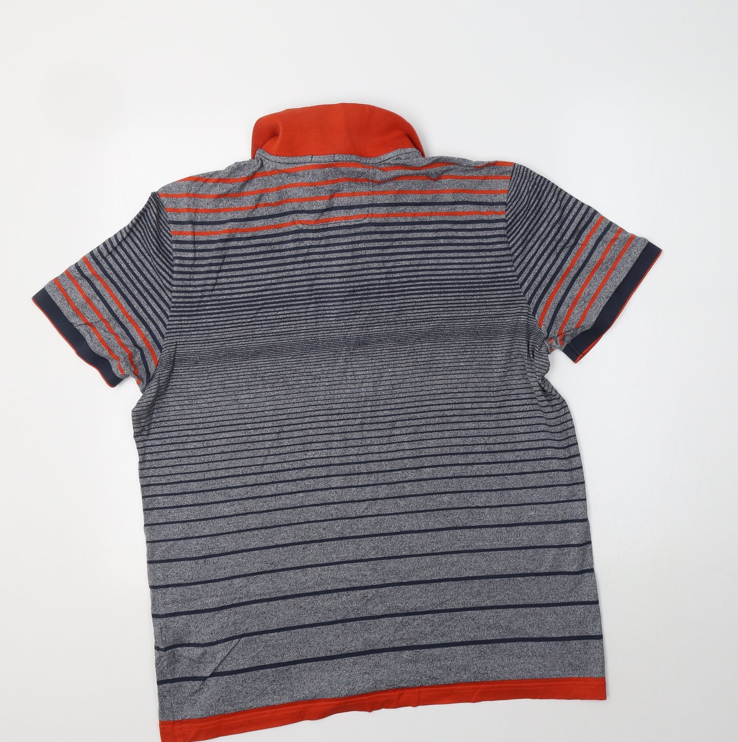 HUGO BOSS Mens Blue Striped Cotton  Polo Size XL Collared