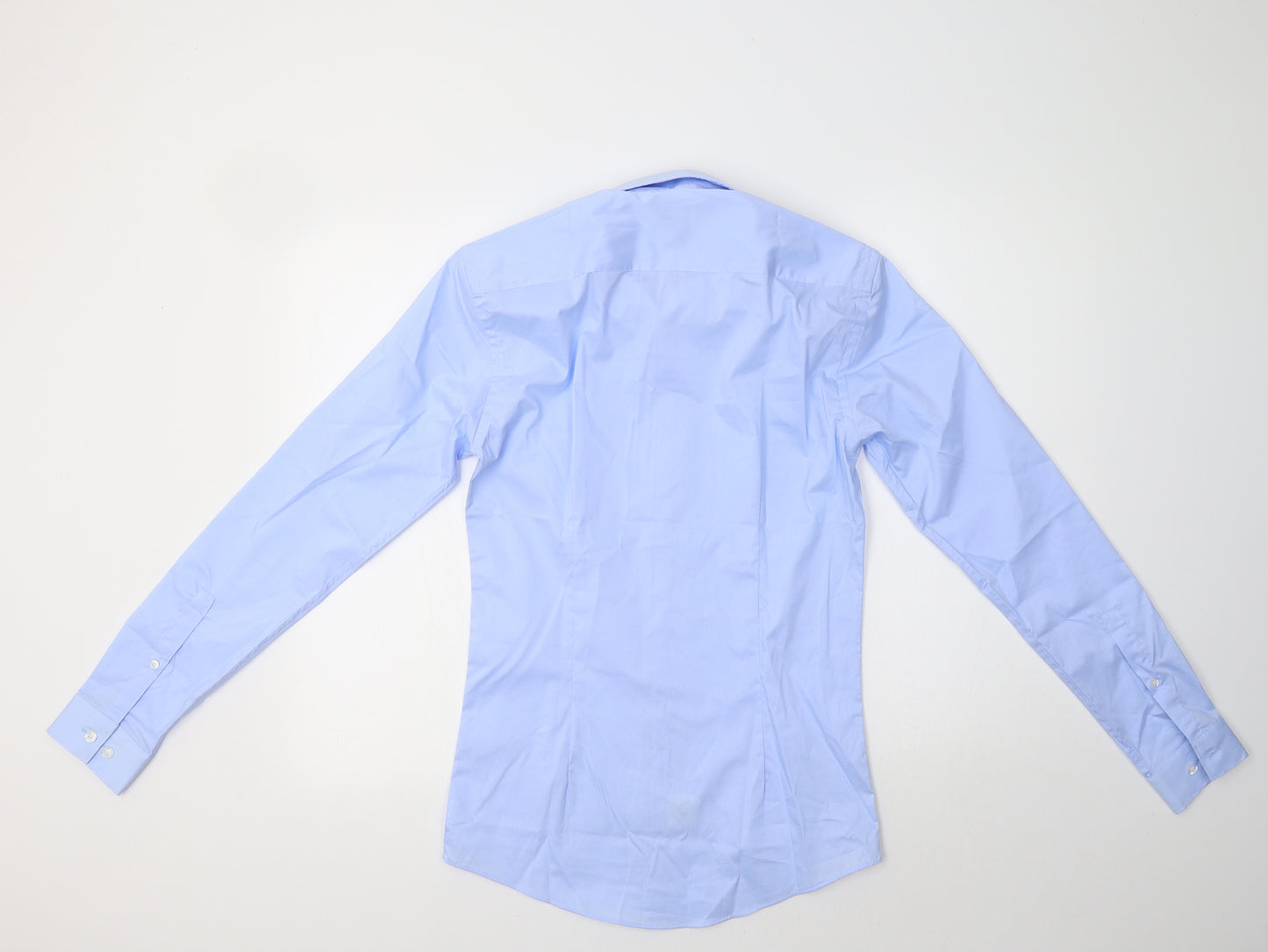 MRK by Mark Slater Mens Blue  Cotton  Dress Shirt Size 14 Collared