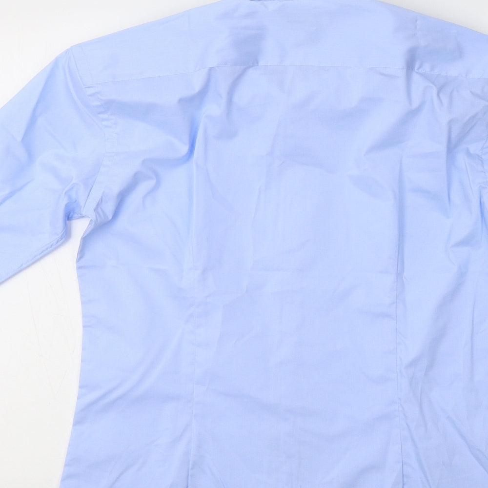 MRK by Mark Slater Mens Blue  Cotton  Dress Shirt Size 14 Collared