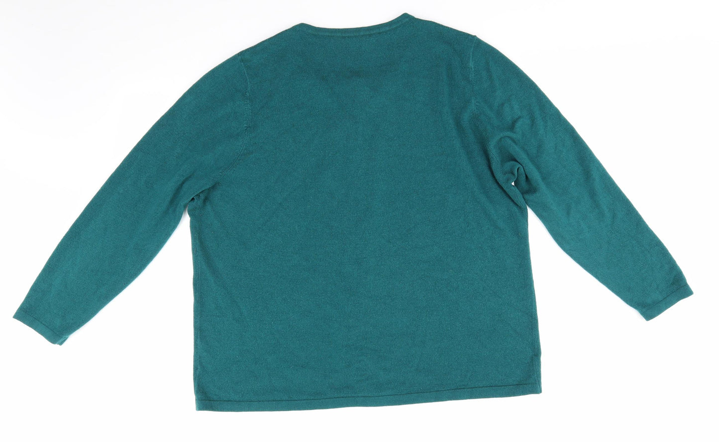 Love Knitwear Womens Green Round Neck  Acrylic Cardigan Jumper Size 20