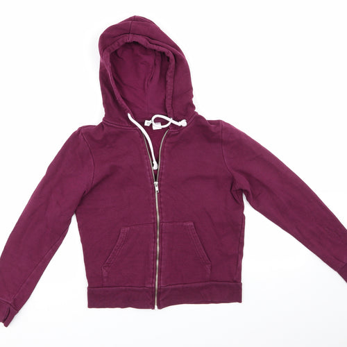 Divided Womens Purple  Cotton Full Zip Hoodie Size S   - Plum Coloured