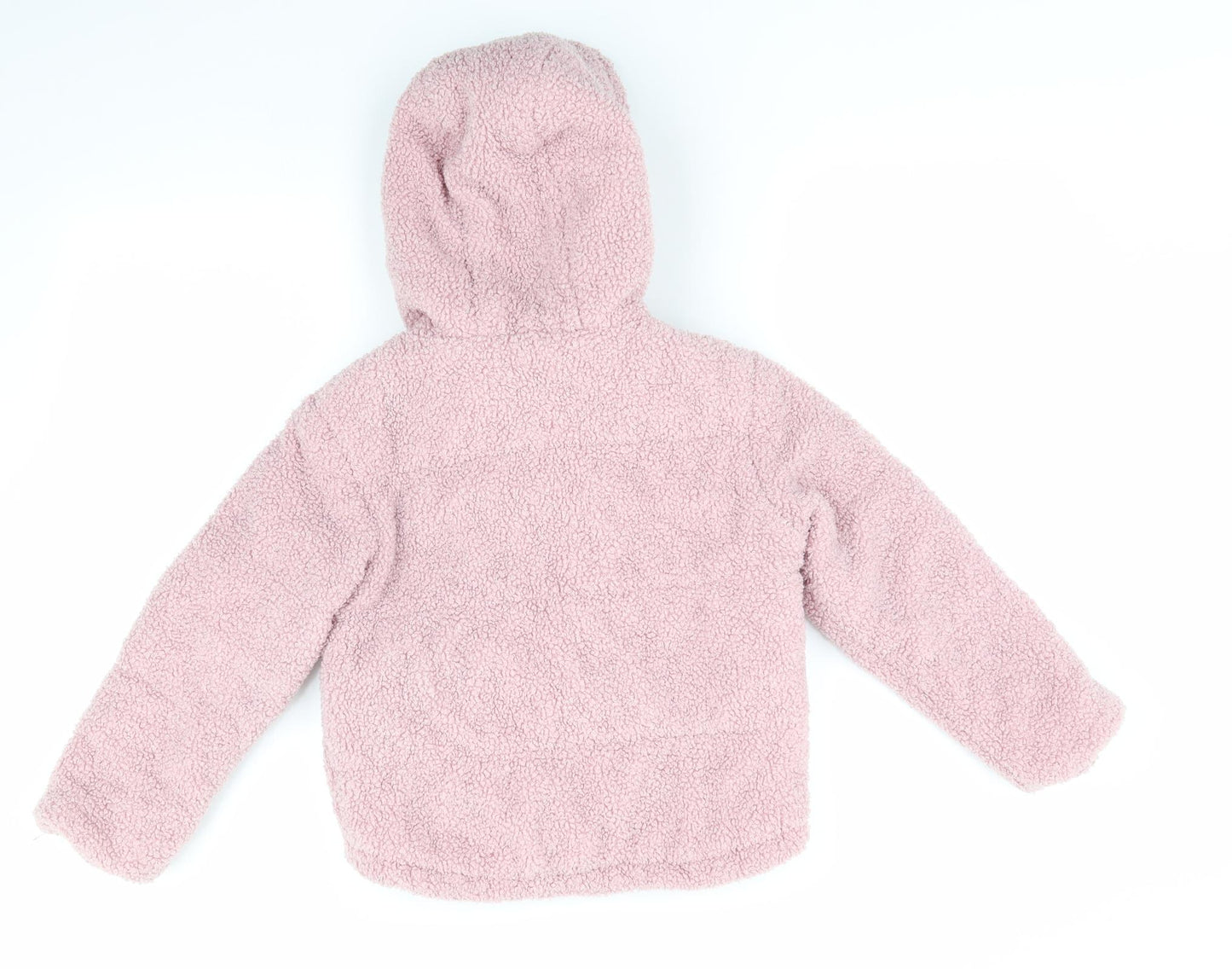 Primark Girls Pink   Overcoat Coat Size 7-8 Years   - Loop effect finish