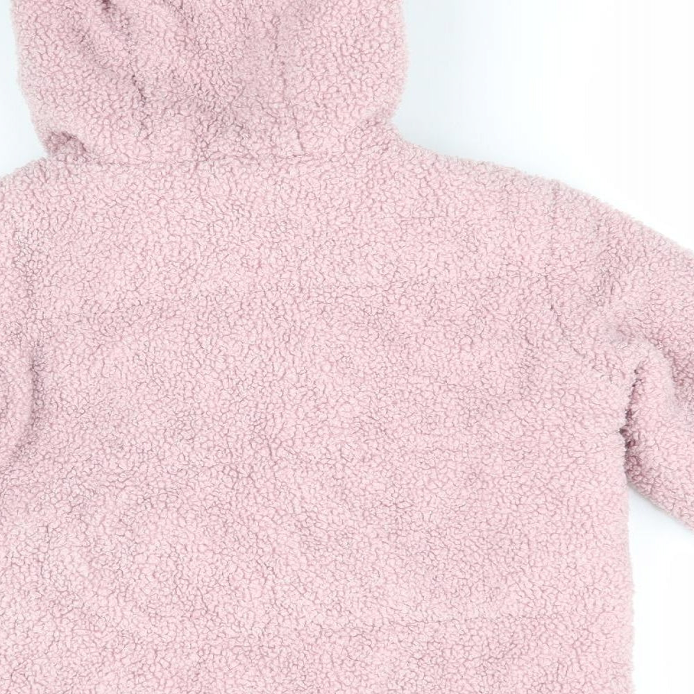 Primark Girls Pink   Overcoat Coat Size 7-8 Years   - Loop effect finish