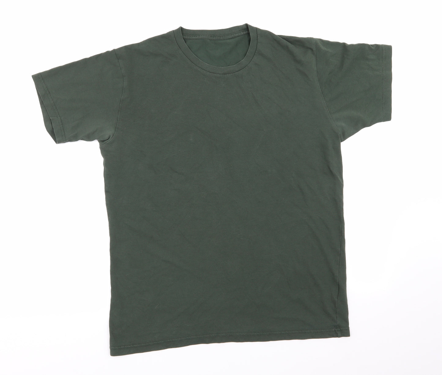 Uniqlo Mens Green  Cotton  T-Shirt Size M Round Neck  - Dark Green