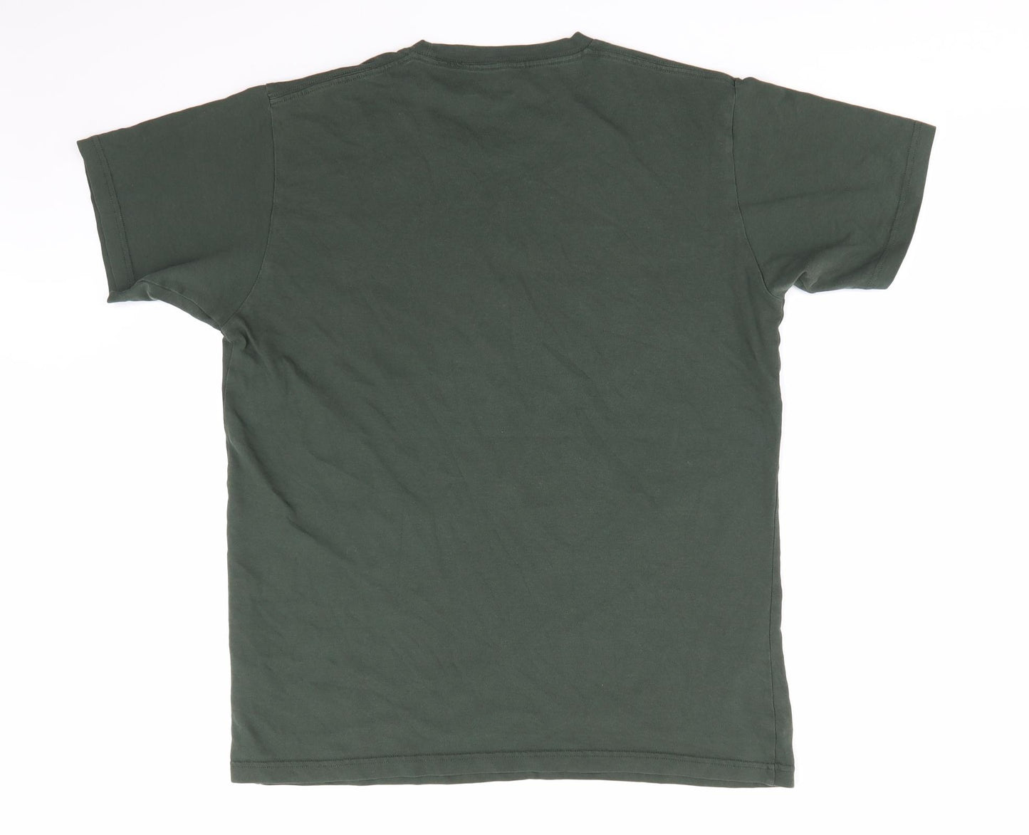 Uniqlo Mens Green  Cotton  T-Shirt Size M Round Neck  - Dark Green