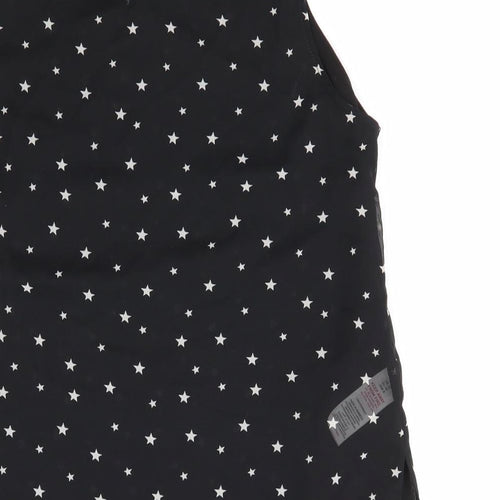 New Look Womens Black  Polyester Basic Blouse Size 12 Round Neck - Star Print