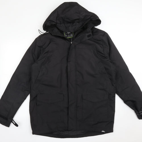 No Fear Mens Black   Overcoat Coat Size L