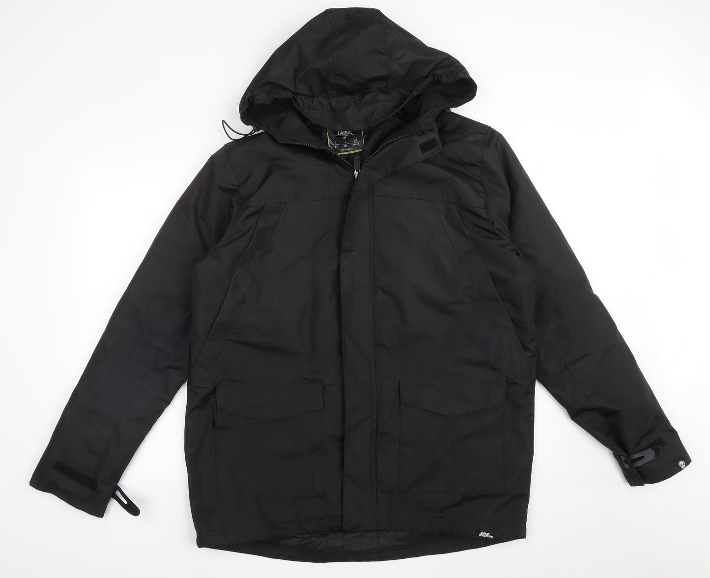 No Fear Mens Black   Overcoat Coat Size L