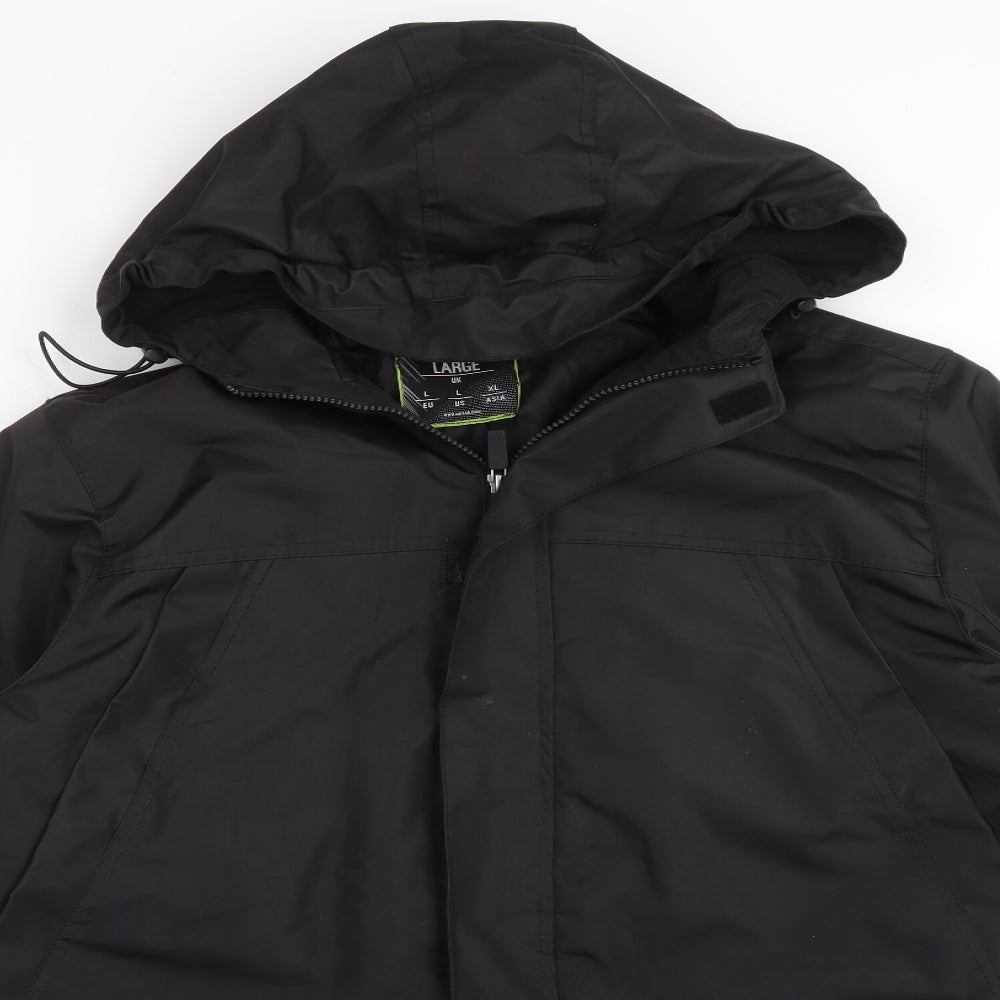No Fear Mens Black   Overcoat Coat Size L