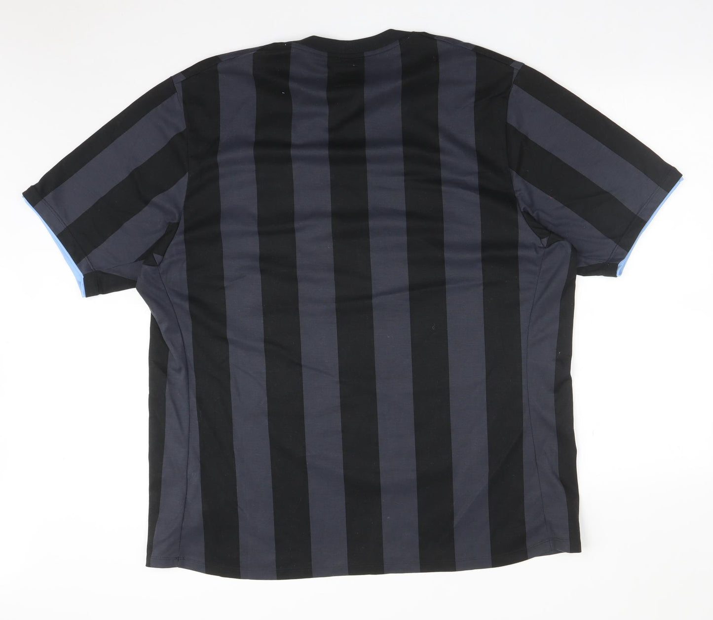 Umbro Mens Black Striped Polyester  T-Shirt Size 48 V-Neck  - MCFC Etihad Airways