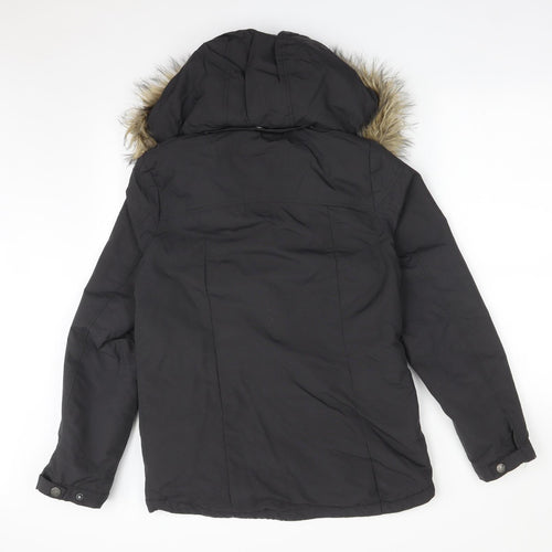FATFACE Womens Black   Overcoat Coat Size 10