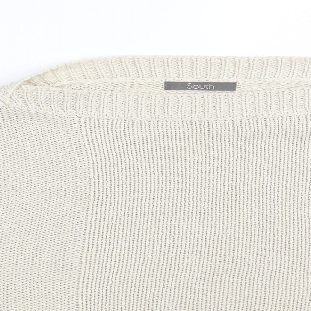 South Womens Beige  Acrylic Basic T-Shirt Size 18 Round Neck
