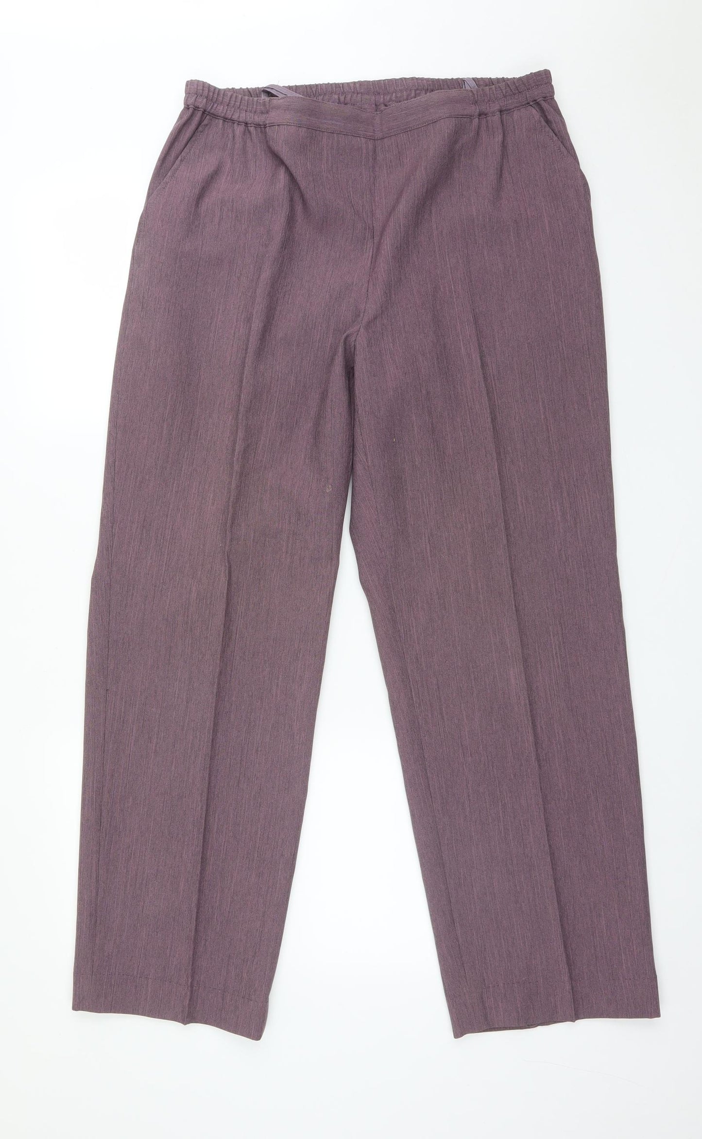 Preworn Womens Purple  Polyester Trousers  Size 16 L28 in Regular