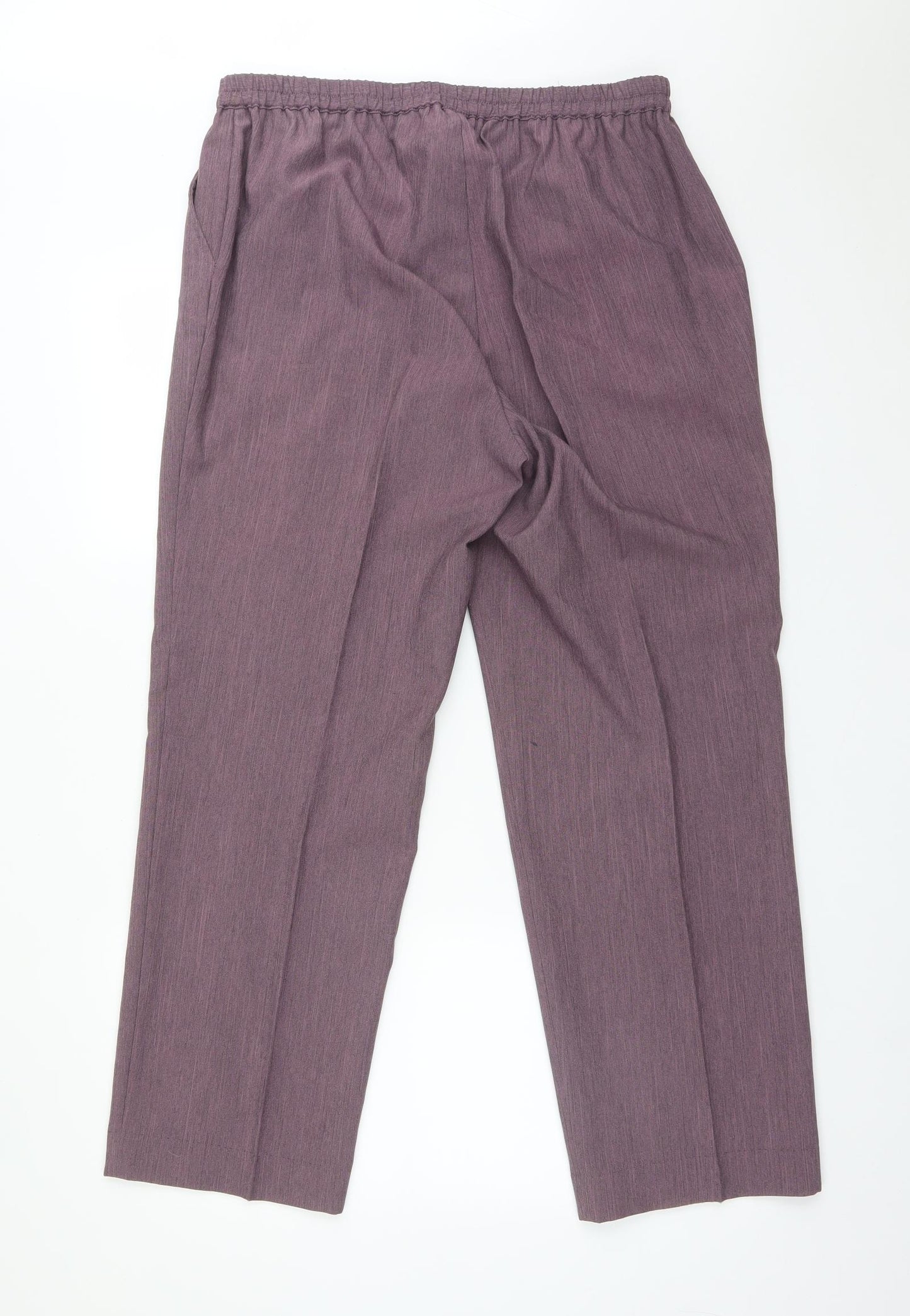 Preworn Womens Purple  Polyester Trousers  Size 16 L28 in Regular