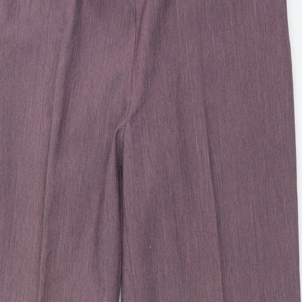 Preworn Womens Purple  Polyester Trousers  Size 16 L28 in Regular