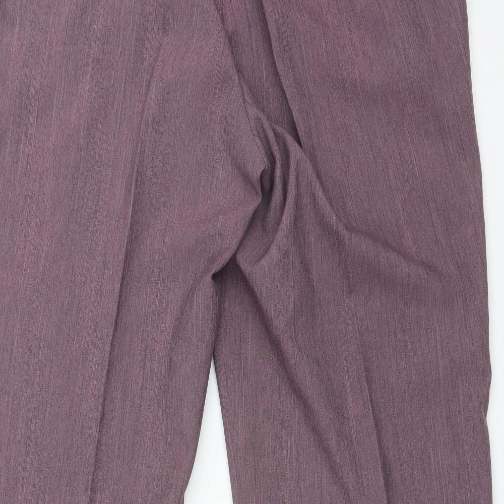 Preworn Womens Purple  Polyester Trousers  Size 16 L28 in Regular