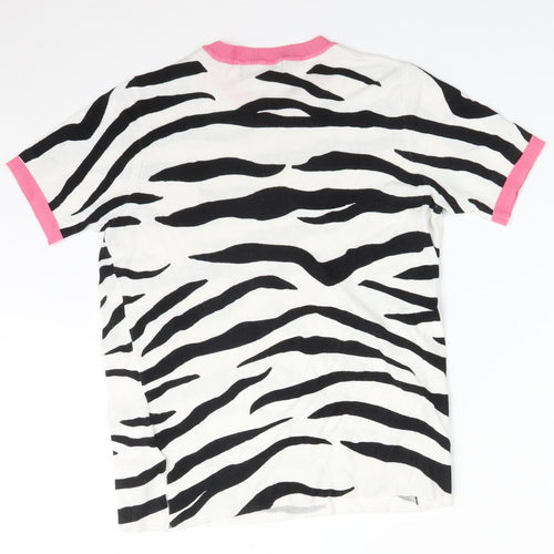 &S Womens Multicoloured Animal Print Viscose Basic T-Shirt Size 12 Round Neck