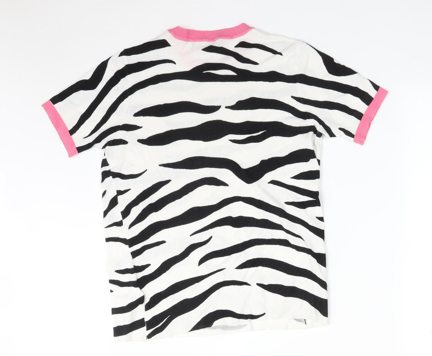 &S Womens Multicoloured Animal Print Viscose Basic T-Shirt Size 12 Round Neck