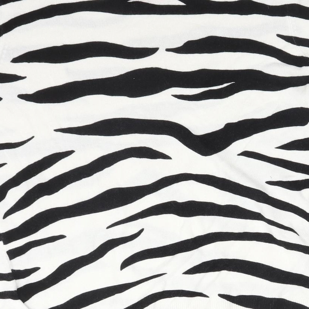 &S Womens Multicoloured Animal Print Viscose Basic T-Shirt Size 12 Round Neck