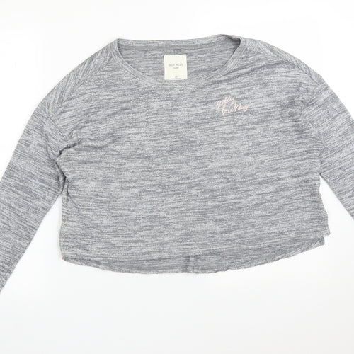 GILY HICKS Womens Grey Solid Polyester  Pyjama Top Size XS
