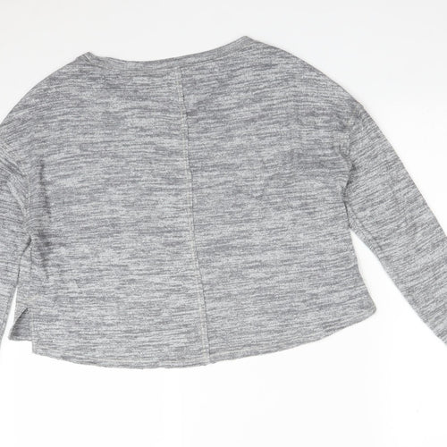 GILY HICKS Womens Grey Solid Polyester  Pyjama Top Size XS