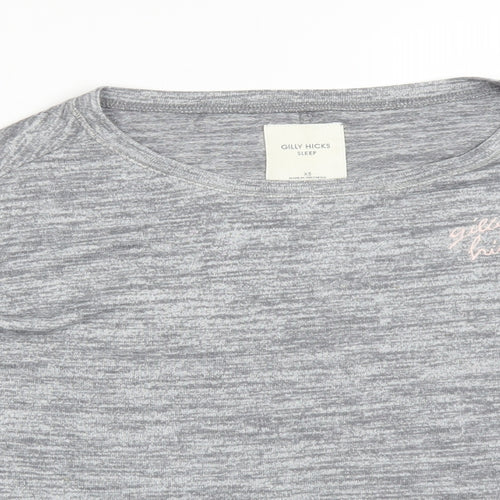 GILY HICKS Womens Grey Solid Polyester  Pyjama Top Size XS
