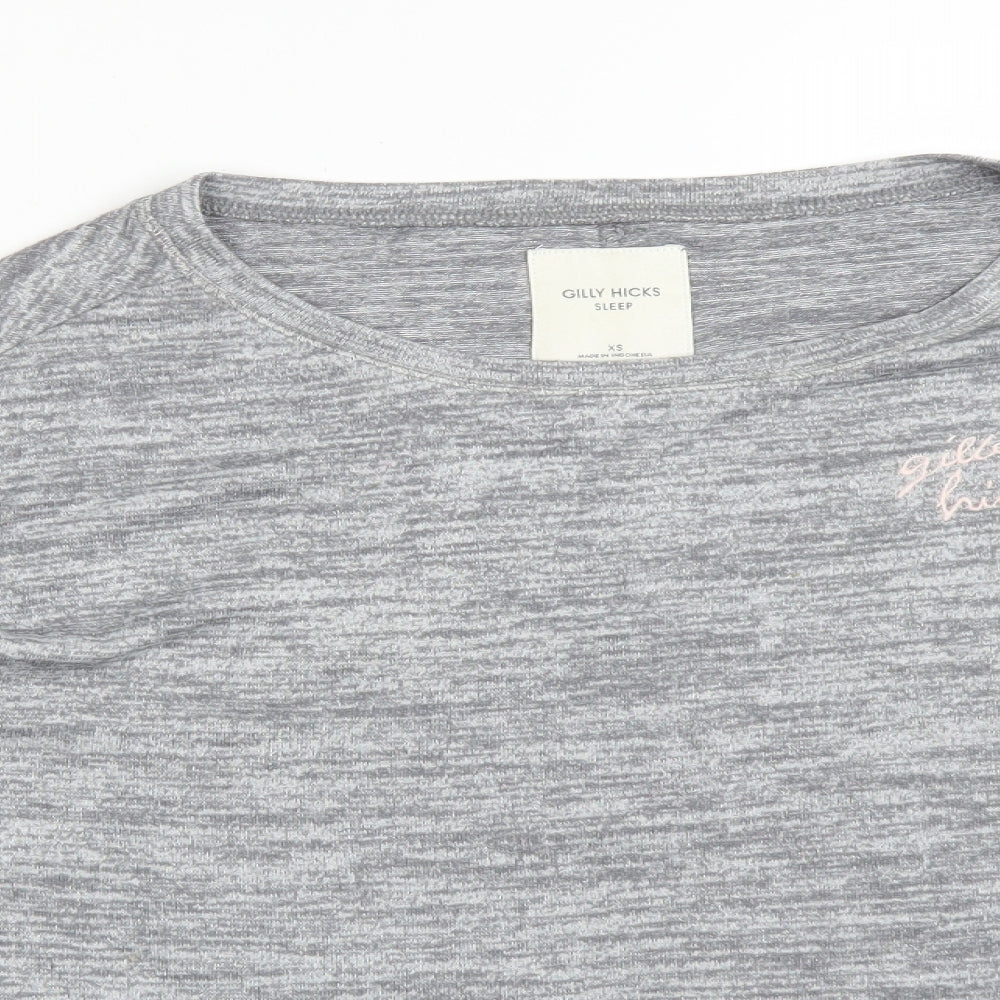 GILY HICKS Womens Grey Solid Polyester  Pyjama Top Size XS
