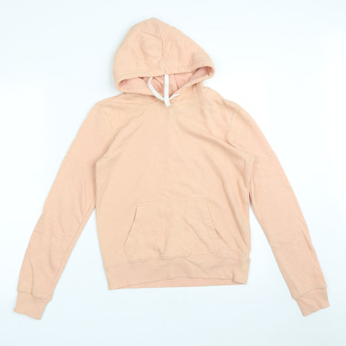H&M Womens Orange  Cotton Pullover Hoodie Size XS