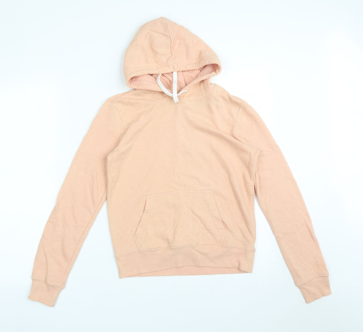 H&M Womens Orange Cotton Pullover Hoodie Size XS