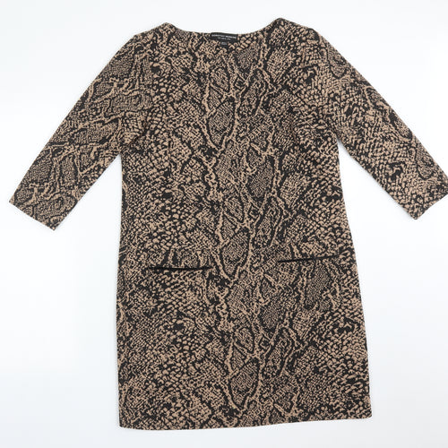Dorothy Perkins Womens Multicoloured Animal Print Polyester A-Line  Size 12  Round Neck