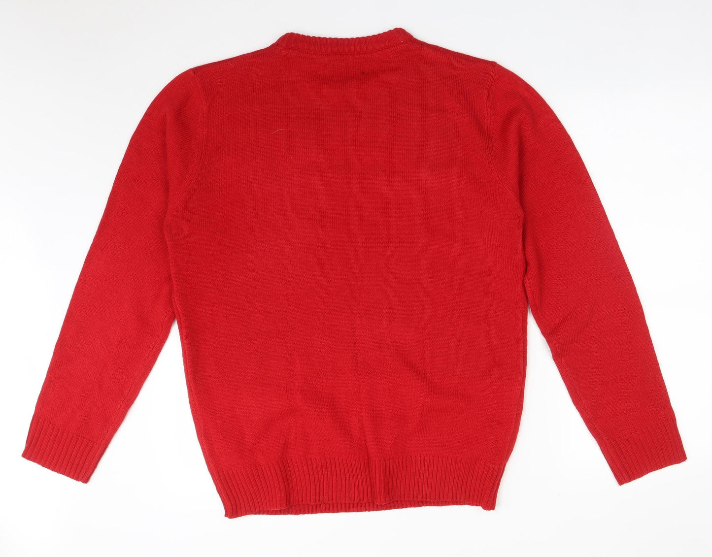 POLE NORD Mens Red  Acrylic Pullover Sweatshirt Size L   - ELF & SAFETY