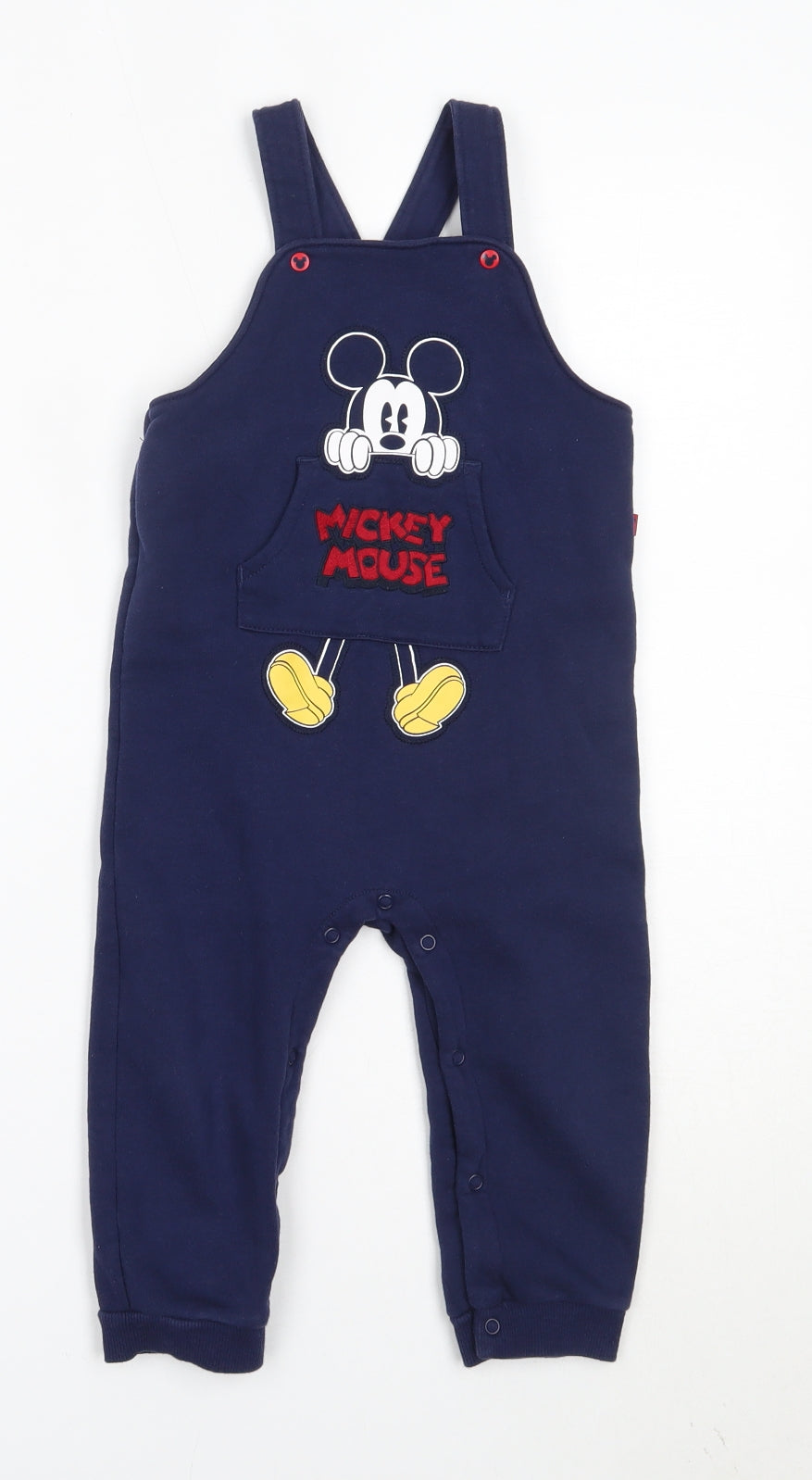 Disney Baby Blue  Cotton Dungaree One-Piece Size 18-24 Months   - Mickey Mouse