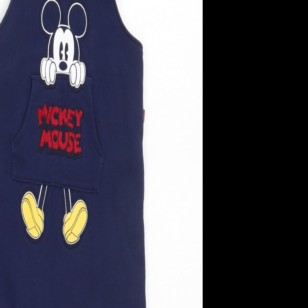 Disney Baby Blue  Cotton Dungaree One-Piece Size 18-24 Months   - Mickey Mouse