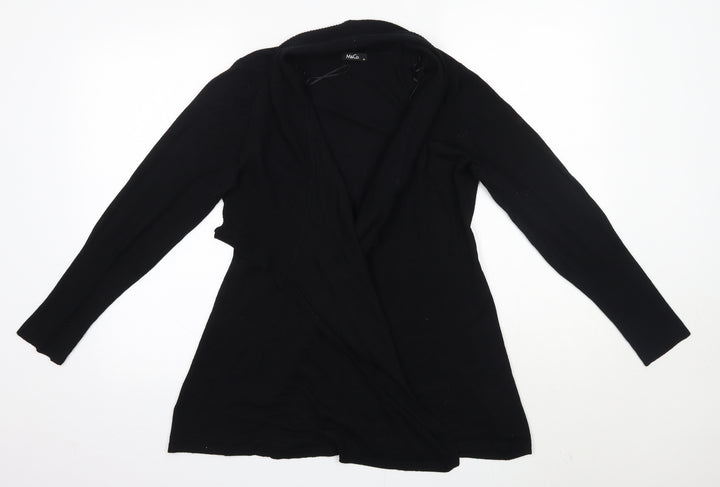 M&Co Womens Black V-Neck  Viscose Cardigan Jumper Size M