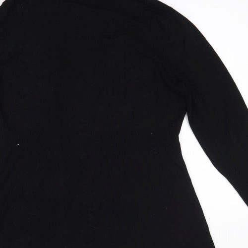 M&Co Womens Black V-Neck  Viscose Cardigan Jumper Size M