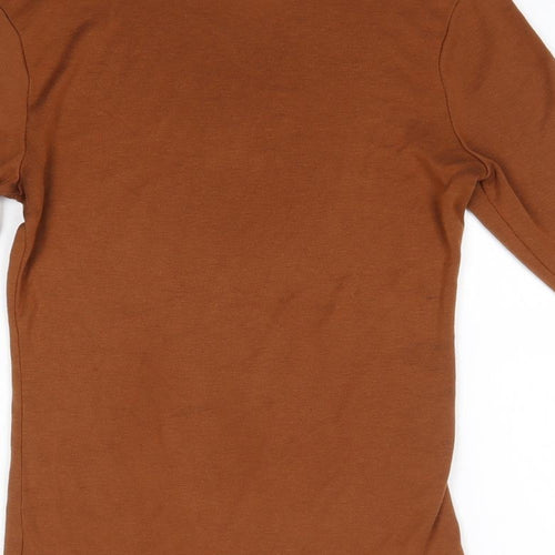 M&S Womens Brown High Neck  Acrylic Pullover Jumper Size 6