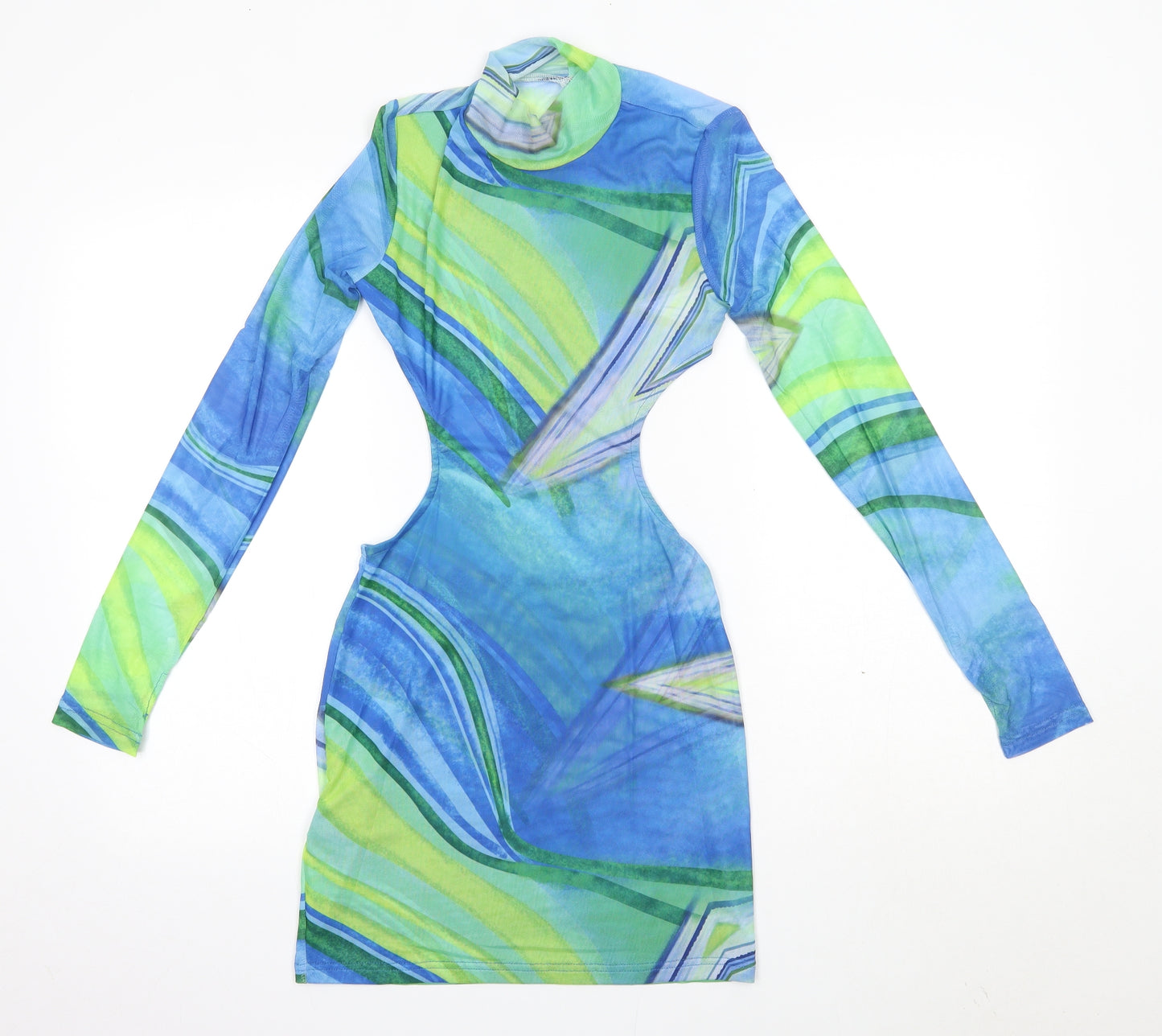 SheIn Womens Multicoloured  Polyester Bodycon  Size XS  High Neck  - Open Back