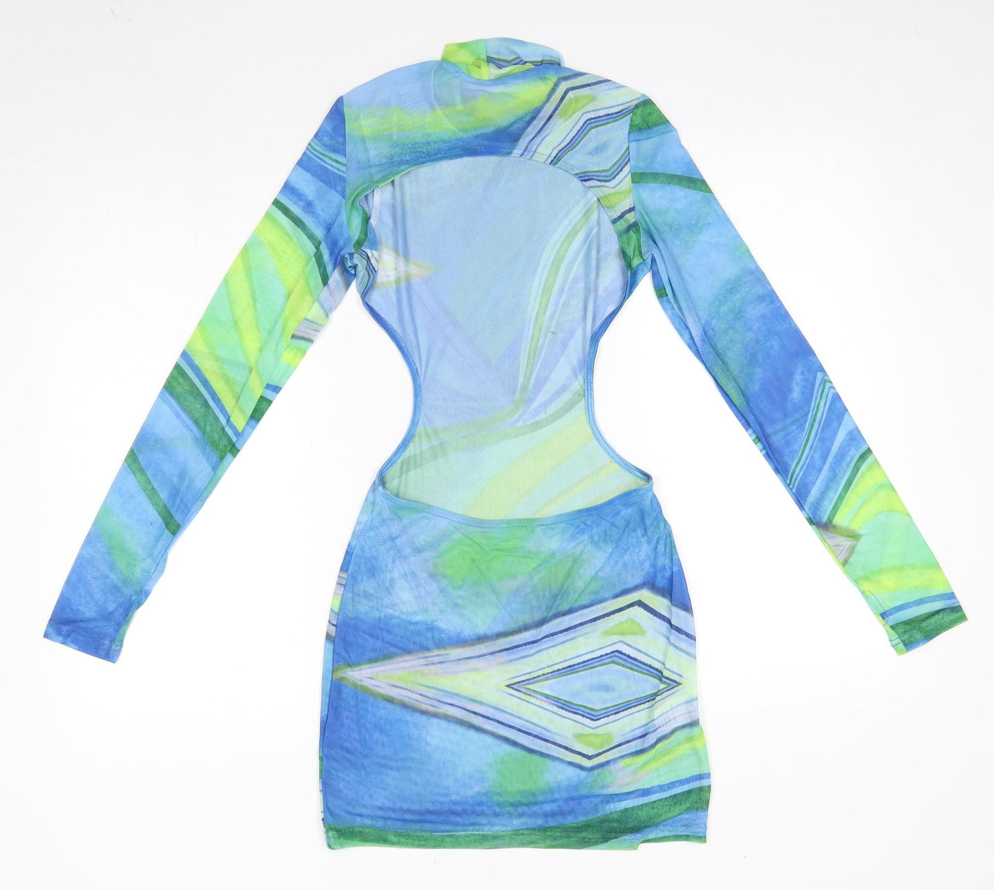 SheIn Womens Multicoloured  Polyester Bodycon  Size XS  High Neck  - Open Back
