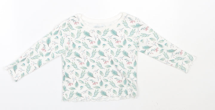 Primark Baby Multicoloured Floral 100% Cotton Basic Blouse Size 18-24 Months Round Neck