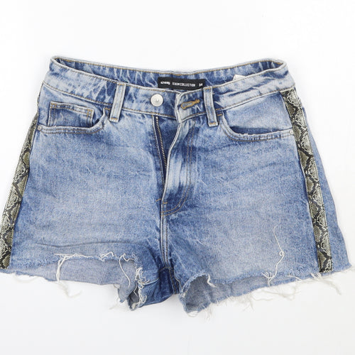 Sinsay Womens Blue  100% Cotton Cut-Off Shorts Size 6  Regular