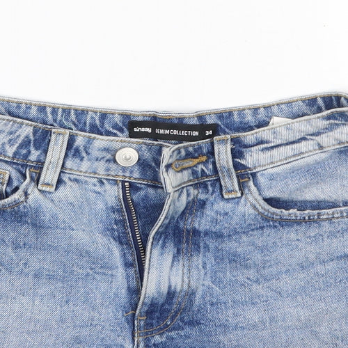 Sinsay Womens Blue  100% Cotton Cut-Off Shorts Size 6  Regular