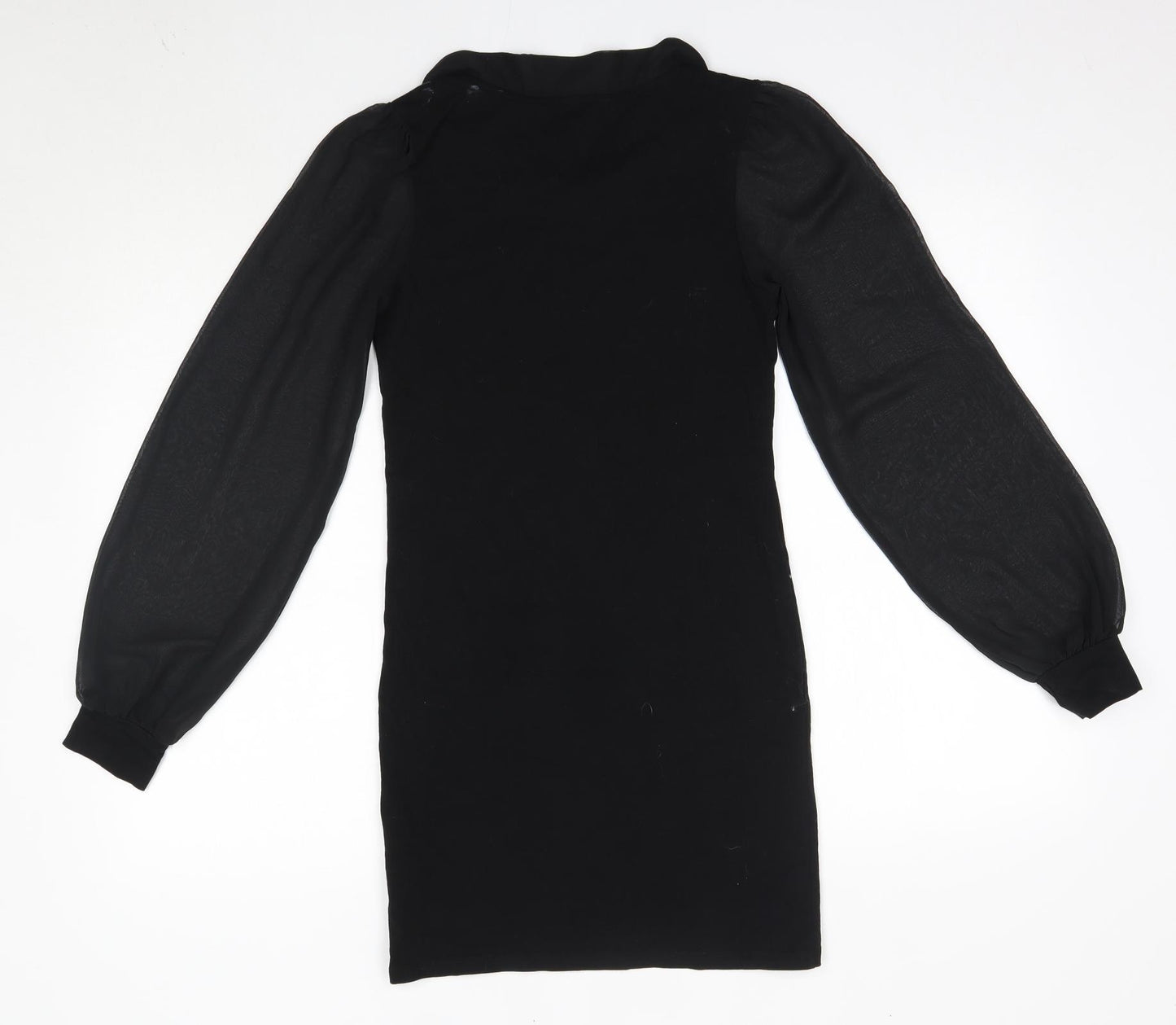 H&M Womens Black  Cotton Bodycon  Size 8  Collared