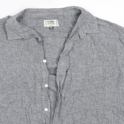 George Mens Grey  Linen  Button-Up Size XL Collared