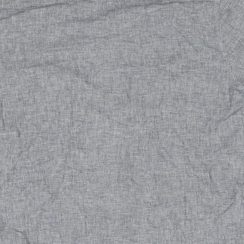 George Mens Grey  Linen  Button-Up Size XL Collared