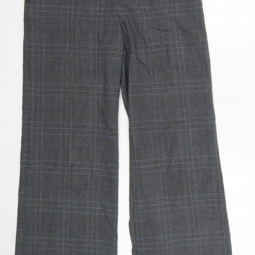George  Womens Grey Check Polyester Dress Pants Trousers Size 10 L29 in Regular