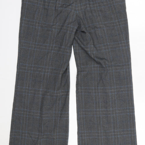 George  Womens Grey Check Polyester Dress Pants Trousers Size 10 L29 in Regular