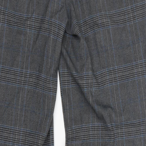 George  Womens Grey Check Polyester Dress Pants Trousers Size 10 L29 in Regular