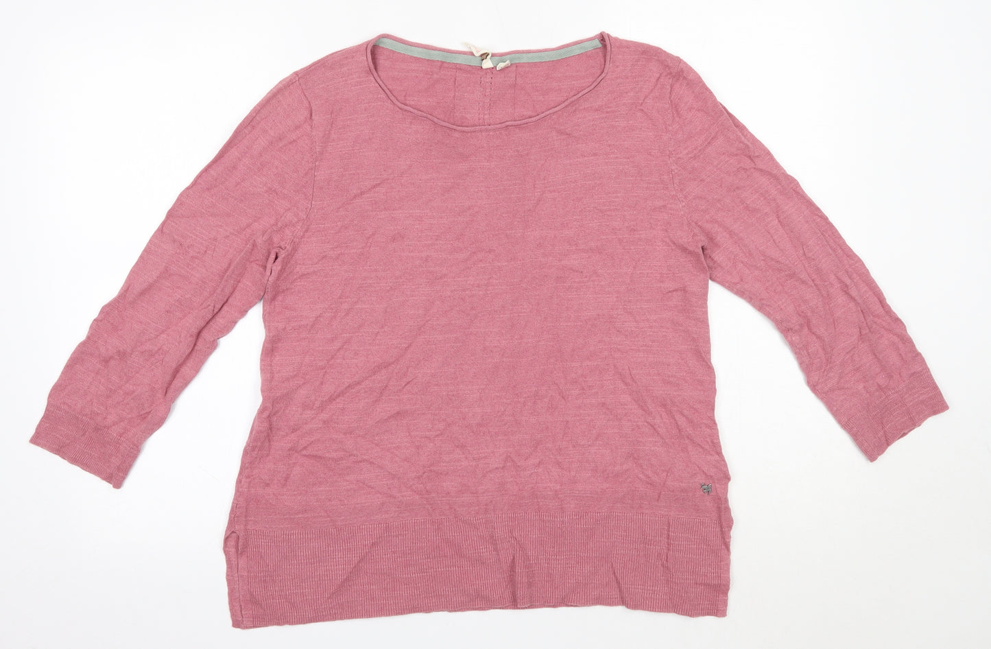 White Stuff Womens Pink Round Neck  Cotton Pullover Jumper Size 14
