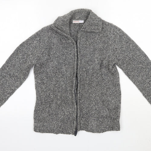 Matalan Womens Grey High Neck  Acrylic Full Zip Jumper Size 12